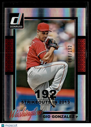 2014 DONRUSS SEASON /192 GIO GONZALEZ NATIONALS