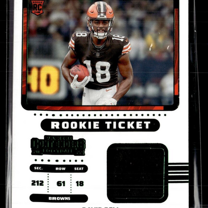 2022 CONTENDERS ROOKIE TICKET JERSEY RELIC DAVID BELL BROWNS