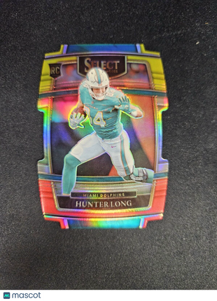 2021 Hunter Long Select Red Yellow Die-Cut Rc Rookie #93 Dolphins