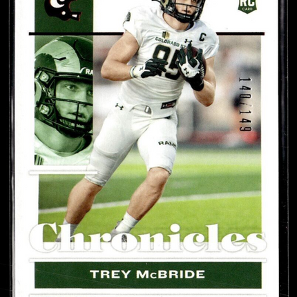 2022 CHRONICLES DRAFT RED ROOKIE /149 TREY MCBRIDE COLO ST