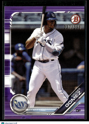 2019 BOWMAN PURPLE /250 MOISES GOMEZ RAYS