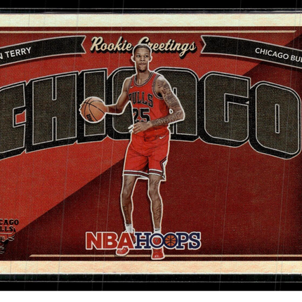 2022-23 NBA HOOPS ROOKIE GREETINGS FOIL 18 Dalen Terry - Chicago Bulls