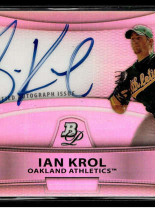 2010 BOWMAN PLATINUM REFRACTOR AUTO IAN KROL ATHLETICS