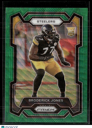 2023 PRIZM GREEN WAVE ROOKIE 385 Broderick Jones - Pittsburgh Steelers