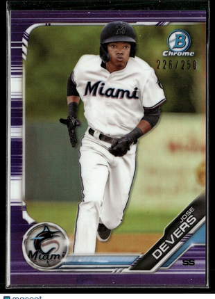2019 BOWMAN CHROME PURPLE /250 JOSE DEVERS MARLINS