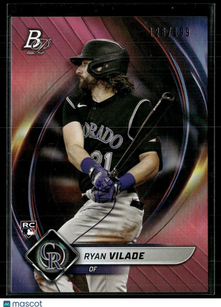 2022 BOWMAN PLATINUM PINK /199 ROOKIE RYAN VILADE ROCKIES