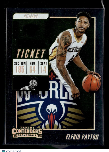 2018-19 CONTENDERS PLAYOFF TICKET /199 ELFRID PAYTON PELICANS