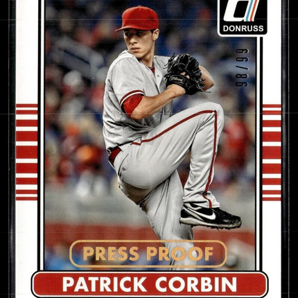 2015 DONRUSS GOLD PRESS PROOF /99 PATRICK CORBIN DBACKS