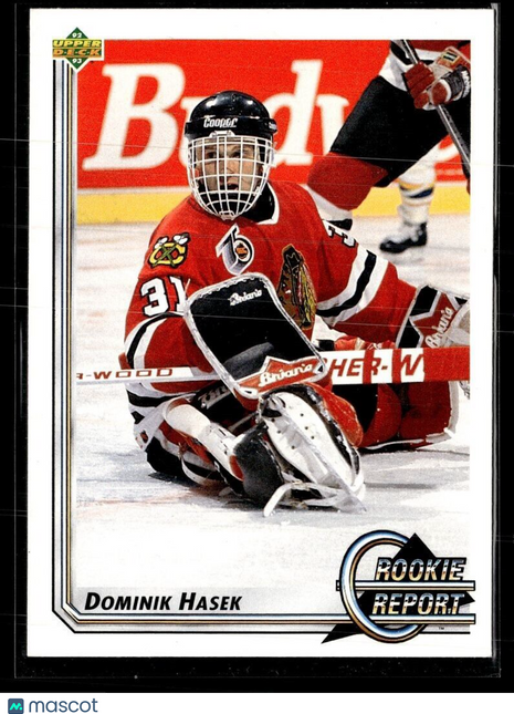 1992-93 UPPER DECK ROOKIE REPORT DOMINIK HASEK BLACKHAWKS