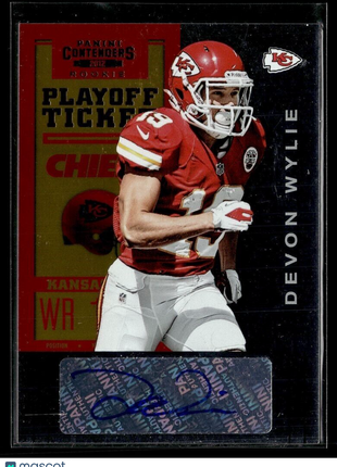 2012 CONTENDERS PLAYOFF TICKET /99 AUTO DEVON WYLIE CHIEFS