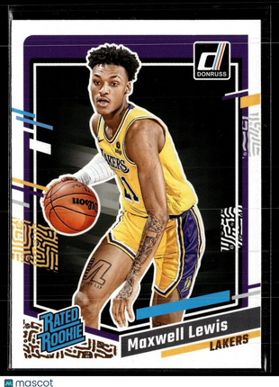 2023-24 DONRUSS RATED ROOKIE 235 Maxwell Lewis Los Angeles Lakers