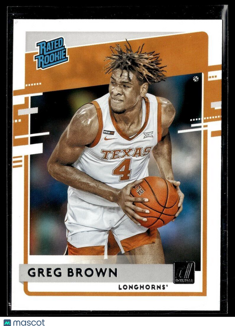 2021-22 CHRONICLES DRAFT DONRUS RATED ROOKIE GREG BROWN III TEXAS