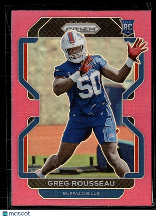 2021 PRIZM PINK ROOKIE GREG ROUSSEAU BILLS