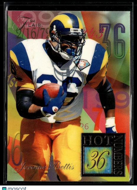 1994 FLAIR HOT NUMBERS JEROME BETTIS RAMS
