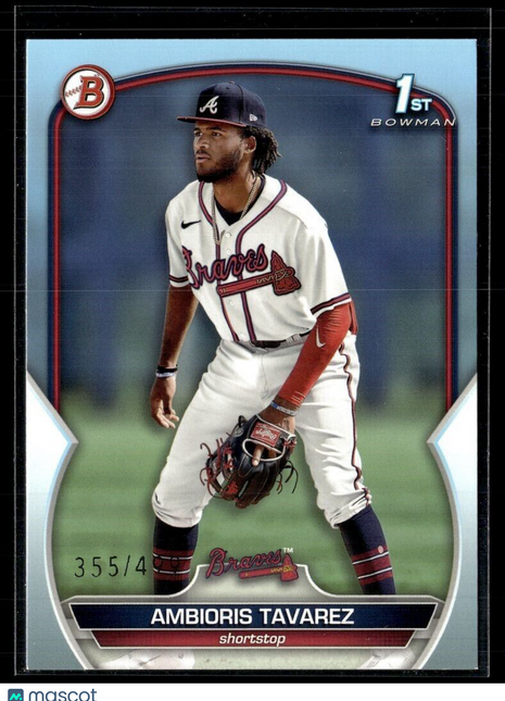 2023 BOWMAN SKY BLUE /499 1ST PROSPECT AMBIORIS TAVAREZ BRAVES
