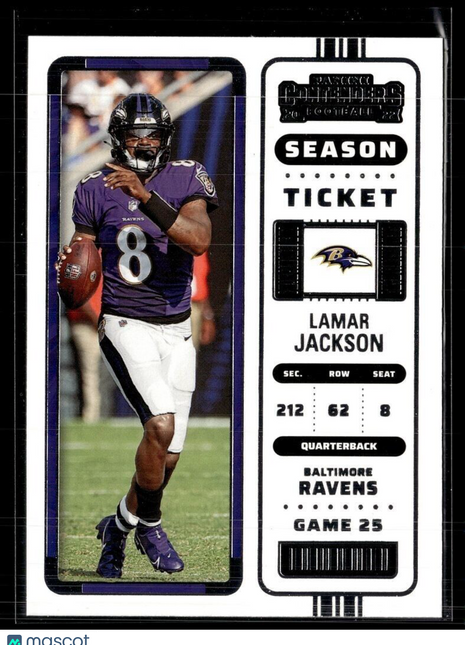 2022 CONTENDERS SEASON TICKET LAMAR JACKSON RAVENS