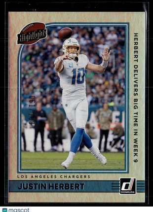 2023 DONRUSS HIGHLIGHTS SEASON /100 JUSTIN HERBERT CHARGERS