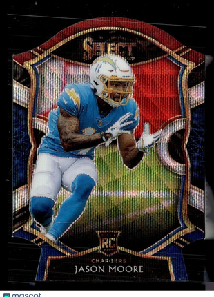 2020 SELECT TRI COLOR DIE CUT CONCOURSE ROOKIE JAMES MOORE CHARGERS