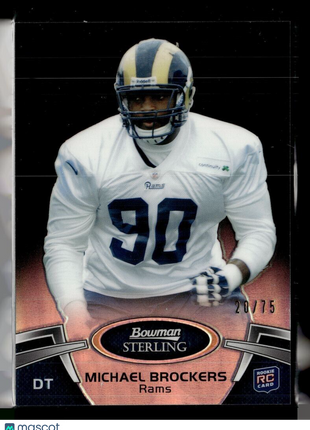 2012 BOWMAN STERLING BLACK /75 ROOKIE MICHAEL BROCKERS RAMS