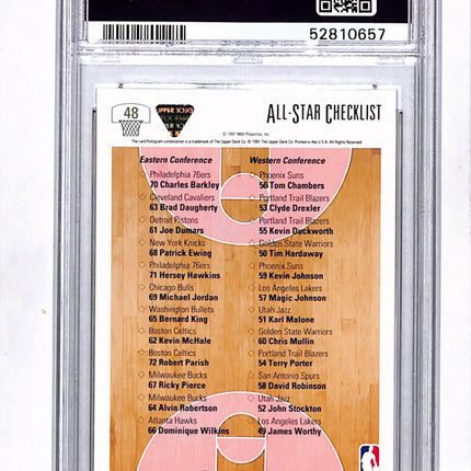 1991 Upper Deck Michael Jordan #48 All Star Checklist PSA 9