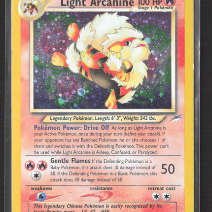 Pokemon 2000 Neo Destiny Light Arcanine #12/105
