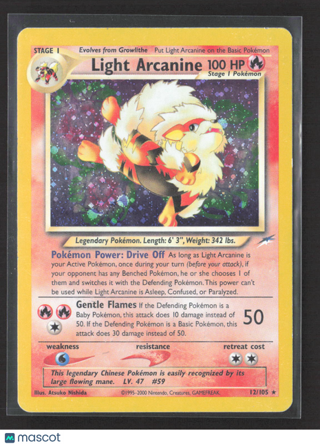 Pokemon 2000 Neo Destiny Light Arcanine #12/105