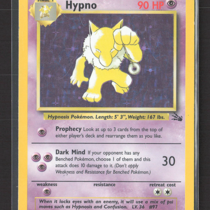 Pokemon 1999 Fossil Hypno #8/62