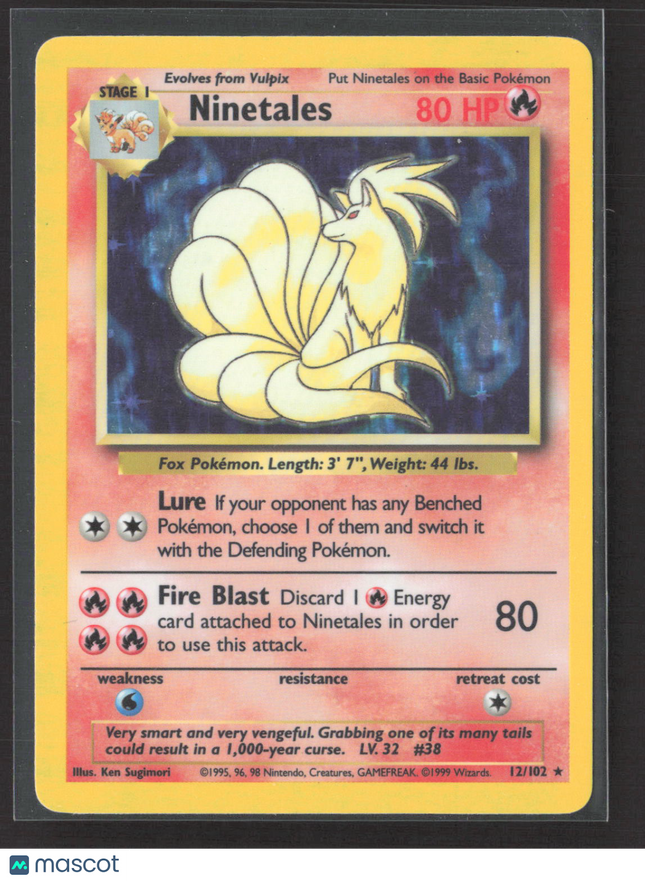 Pokemon 1999 Base Set Ninetales #12/102