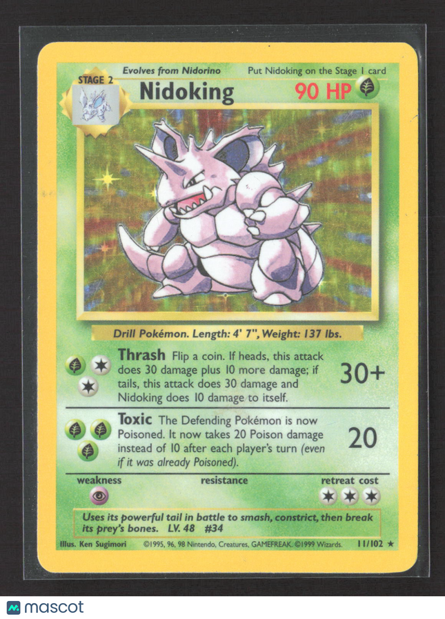 Pokemon 1999 Base Set Nidoking #11/102
