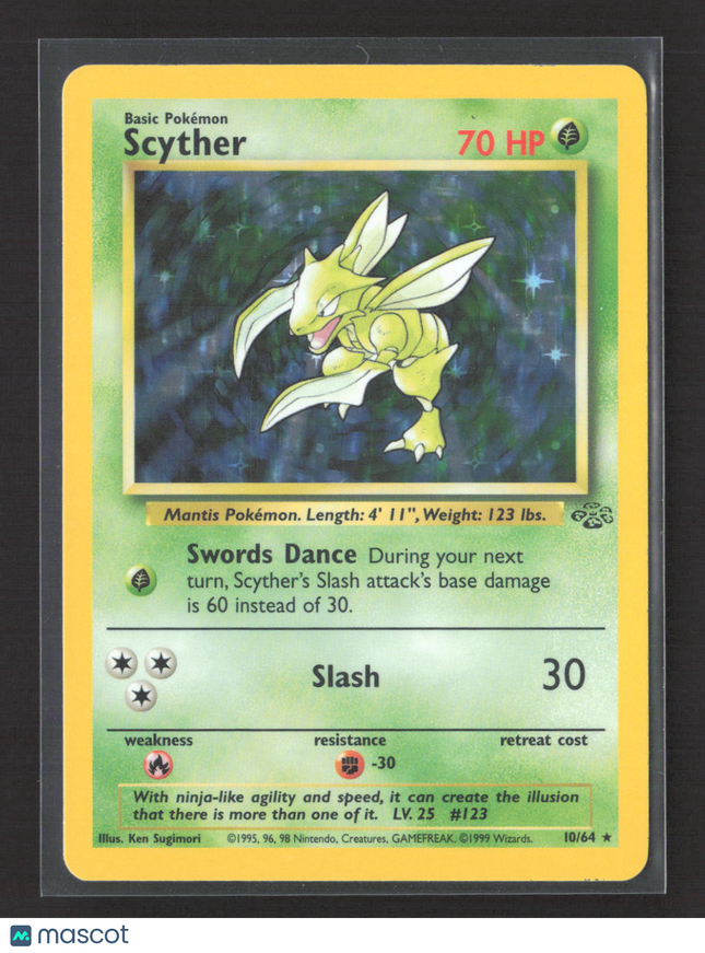 Pokemon 1999 Jungle Scyther #10/64