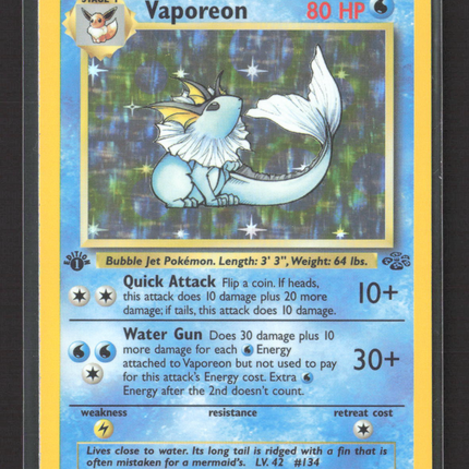 Pokemon 1999 Jungle Vaporeon 1st Edition #12/64