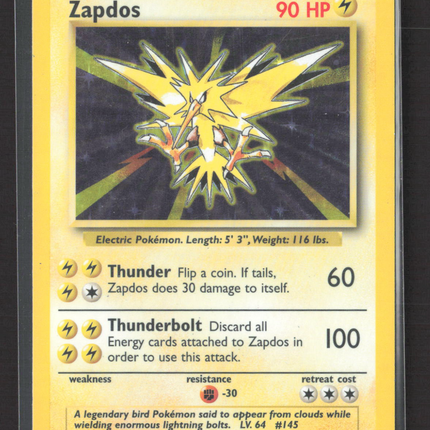 Pokemon 1999 Base Set Zapdos #16/102