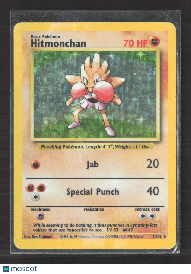 Pokemon 1999 Base Set Hitmonchan #7/102