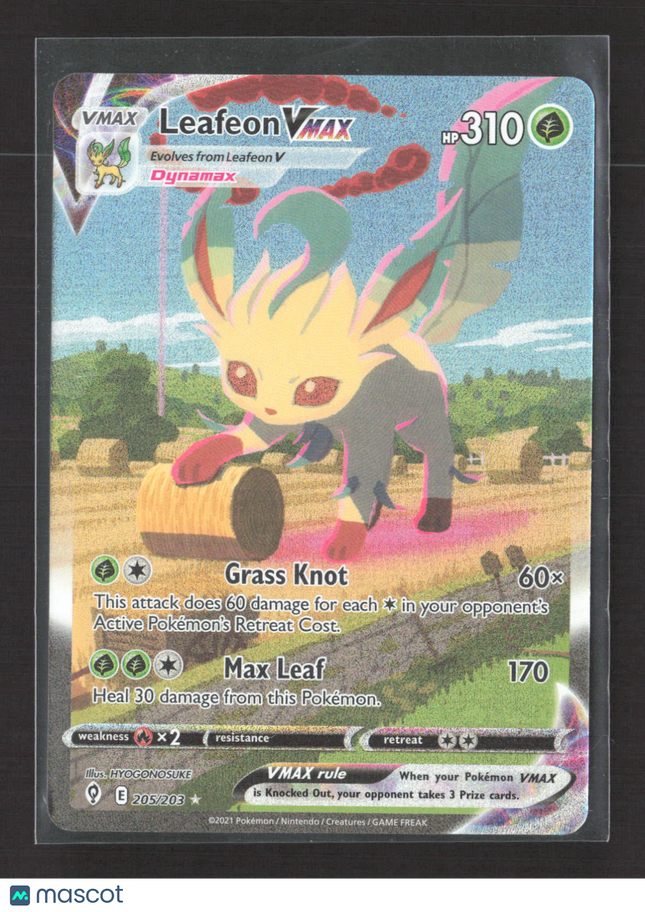 Pokemon 2021 Evolving Skies Leafeon VMAX FA #205/203