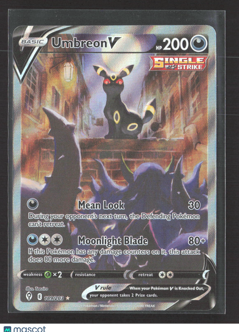 Pokemon 2021 Evolving Skies Umbreon V #189/203