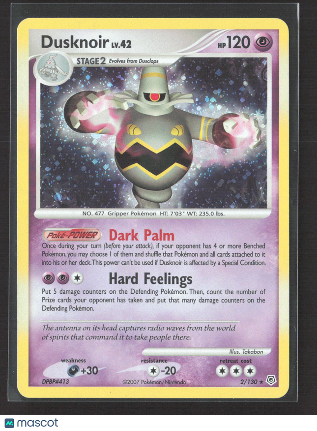 Pokemon 2007 Diamond & Pearl Dusknoir #2/130