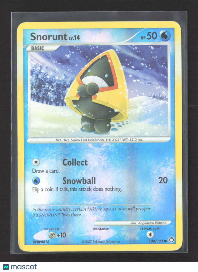 Pokemon 2007 Diamond & Pearl Snorunt #100/123