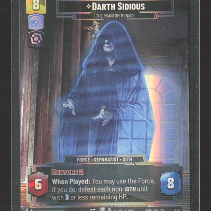 Star Wars Unlimited 2024 Fantasy Flight Games Unlimited Darth Sidious