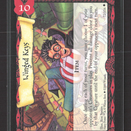 2001 Wizards of the Coast Harry Potter Trading Card Game Base Set Winged Keys