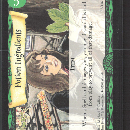2001 Wizards of the Coast Harry Potter Trading Card Game Potion Ingredients