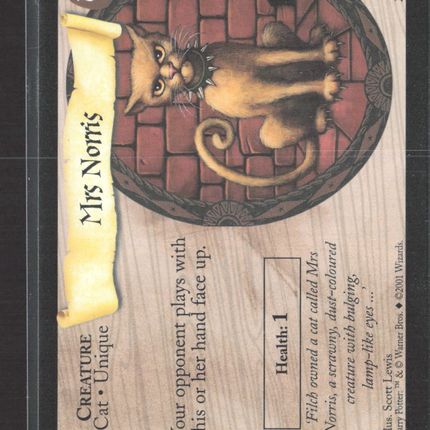 2001 Wizards of the Coast Harry Potter Trading Card Game Mrs. Norris