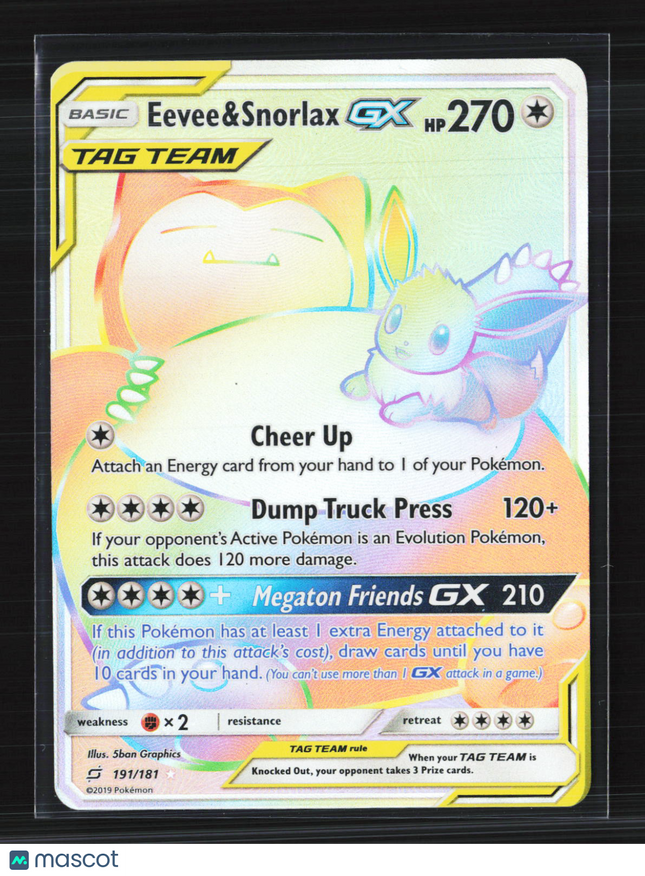 Pokemon 2019 Team Up Eevee & Snorlax GX TAG TEAM #191/181
