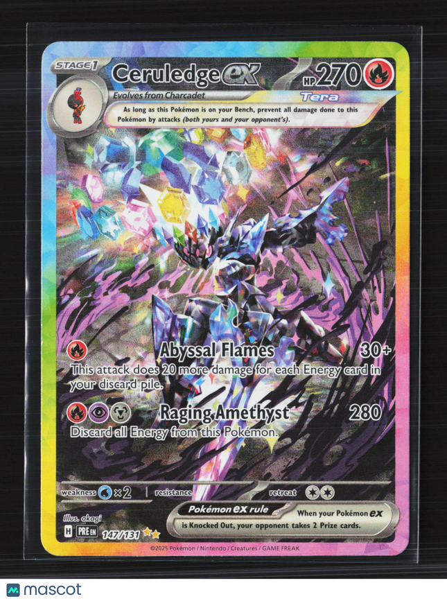 2025 Pokemon Scarlet & Violet Prismatic Evolutions Ceruledge EX FA #147/131