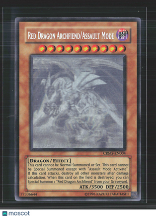 Yu-Gi-Oh Crimson Crisis Red Dragon Archfiend/Assault Mode Ghost Rare #CRMS-EN004