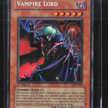 Yu-Gi-Oh! Dark Crisis Vampire Lord Secret Rare 1st Edition #DCR-000
