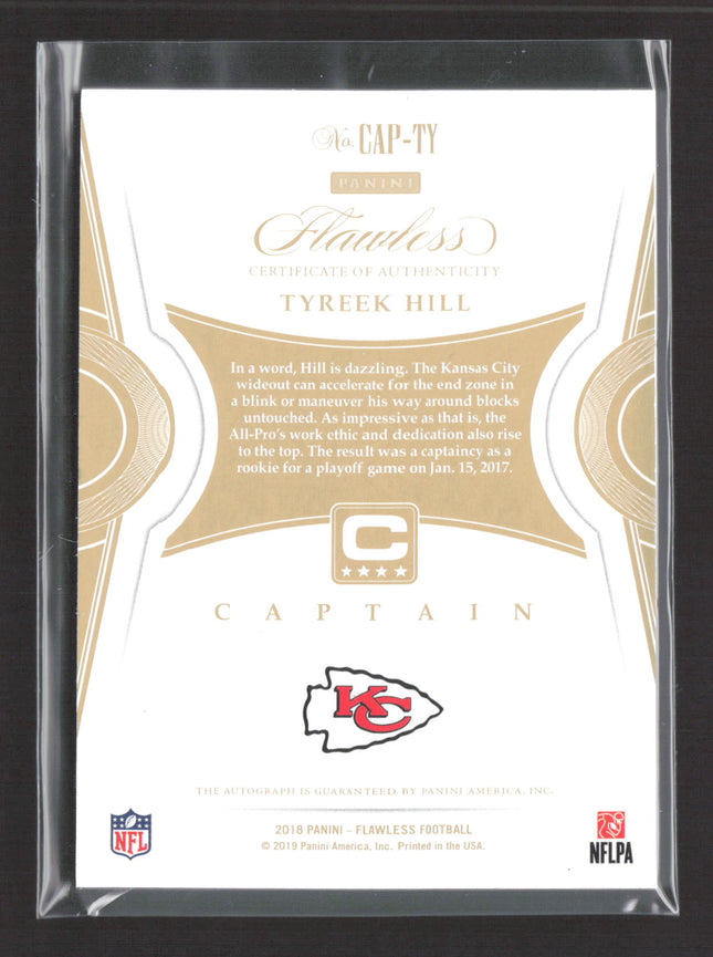 2019 Panini Flawless Captain Tyreek Hill #CAP-TY /5 Auto