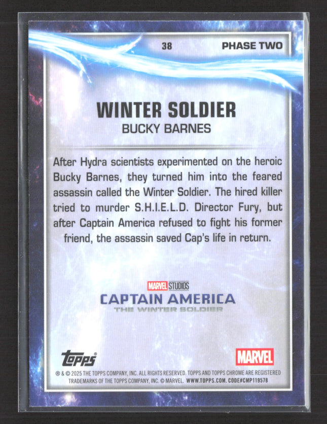 2025 Topps Chrome Marvel Studios Phase Two Bucky Barnes 94/99 #38