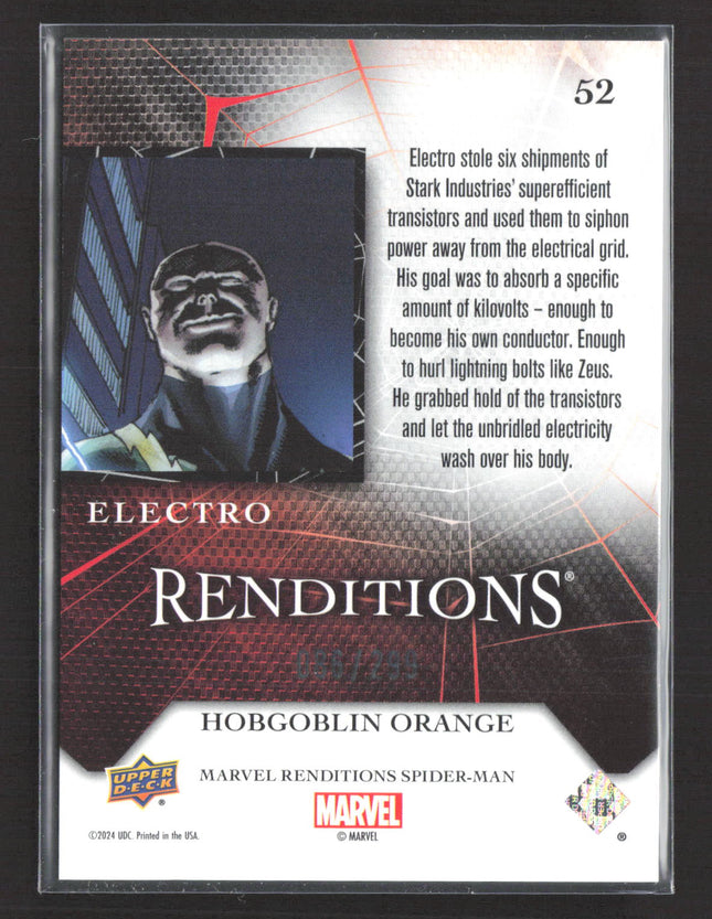 2024 Upper Deck Marvel Renditions Spider-Man Electro #52