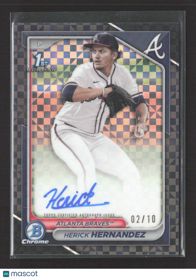 2024 Topps Bowman Chrome Herick Hernandez #CPA-HH Black Xfractor Auto 1st /10