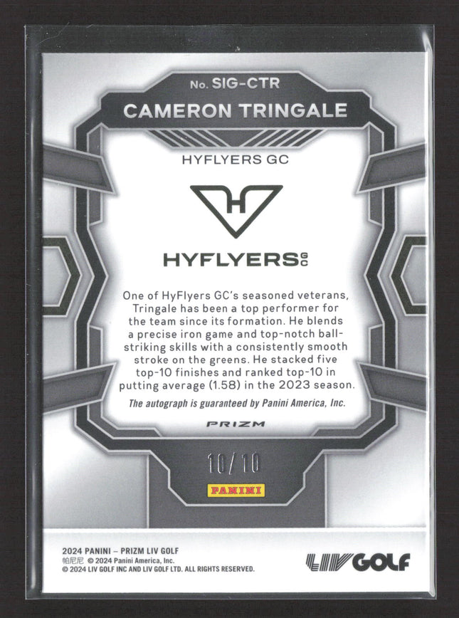2024 Panini Prizm LIV Golf Cameron Tringale #SIG-CTR Gold Auto /10